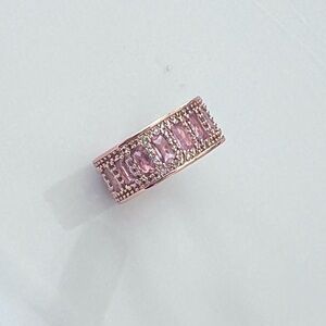Rose Gold Pink Gemstone Ring 7.5
